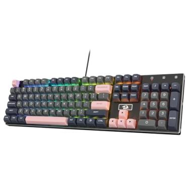 Imagem de Redragon Teclado para jogos com fio K556 SE, teclado mecânico hot-swap de 104 teclas com base de alumínio original, soquete atualizado, kit de amortecimento de ruído, teclas PBT e interruptor linear