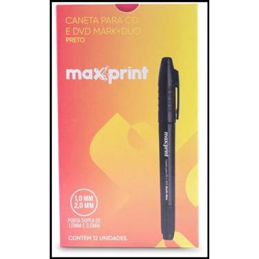 Imagem de Caneta para CD e DVD Mark+ Duo - Preta - Cx c/12 unidades