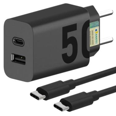 Imagem de Carregador Super Turbo 50W Ultra Rápido Tipo C Com Carregamento Rápido Power Delivery + Cabo Tipo C Compatível Com Todos Aparelhos type C Premium (USB tipo C)