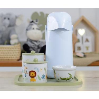 Imagem de Kit Higiene Bebê Porcelana Maternidade Safari Floresta Quarto Banho K1