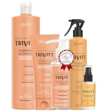 Imagem de Trivitt, Trivitt Nutrição 200g, Shampoo Nutritivo 1L, Máscara Liquida, Fluido de Escova, Reparador de Pontas