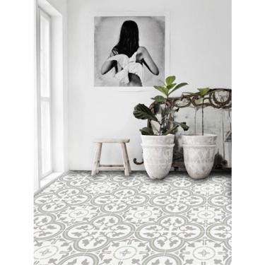 Imagem de Adesivo Piso Ladrilho Indiano Antiderrapante Lavável Cinza