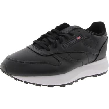 Imagem de Reebok Tênis feminino clássico de couro Sp, Coleção Vegano/Preto/Cinza Puro, 40
