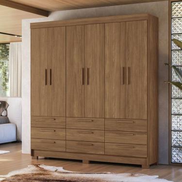 Imagem de Guarda-roupa 6 Portas 9 Gavetas Mdp Colombo Jatoba