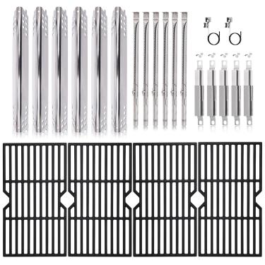 Imagem de Hiorucet 463240115 Peças de reposição, grelha de cozinha, placa de calor, queimador, Ignitor e tubo de transferência para peças de substituição de grelha Charbroil Advantage 6, Char-Broil 463240115