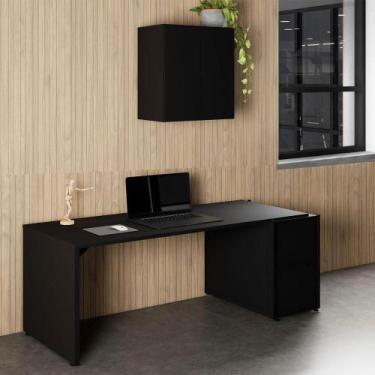 Imagem de Mesa Escritório 1,70m c/ Balcão e Armário Aéreo 2 Portas F5 - F5 Offic