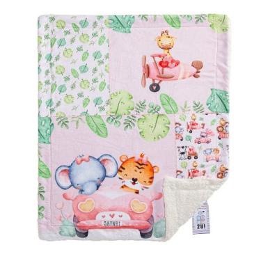 Imagem de Manta Microfibra Estampada Para Bebe Baby2u - Miguel Baby, Safari