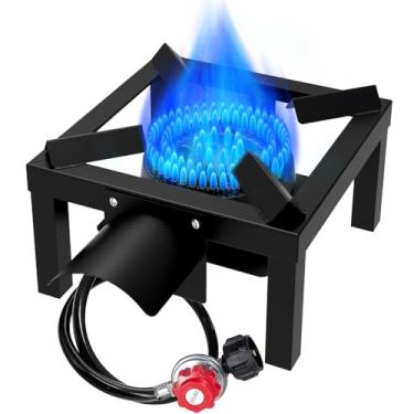 Imagem de BESTFIRE Queimador De Propano, Fogão A Gás Propano De Alta Pressão De 100.000 Btus Com Mangueira Ajustável De 4,1 Pés E 0-20 Psi Com Regulador, Fogão A Gás Para Cozinhar Ao Ar Livre, Fritar Peru, C
