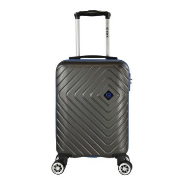 Imagem de Mala de Bordo Pequena para Viagem Abs Yins 21167 Cadeado Integrado Rodas Duplas Giro 360 Azul Tam Pp