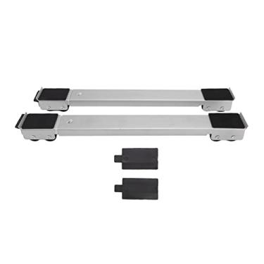 Imagem de MUNEFE 2 Define suporte móvel de rolos, suporte de rolo de eletrodomésticos, controles deslizantes para máquinas de lavar de geladeira, lava -louças, secadores, etc. (Silver)