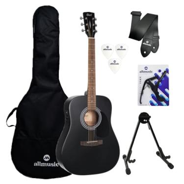 Imagem de Kit Violão Cort AD810E BKS Folk Capa/Suporte/Acessórios