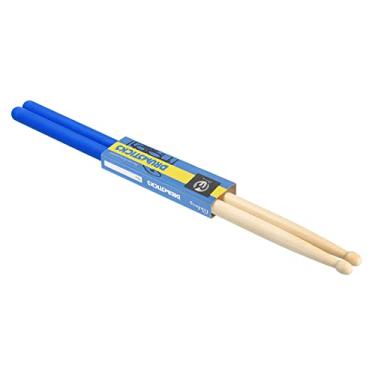 Imagem de PATIKIL Baqueta de madeira de bordo antiderrapante empunhadura para bengala de bateria 7A azul 1 par para percussão de instrumentos musicais de percussão