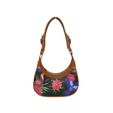 Imagem de Bolsa Tote Lirasol Ombro material ecológico Preto arara, Caramelo