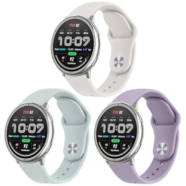 Imagem de Meliya Pulseiras para smartwatch Amazfit Active 2/Active/GTR Mini/GTS 2 2e 3 4/GTS 2 4 Mini/Bip 3/3 Pro/Bip U Pro/Bip S Lite, pulseiras de substituição de silicone macio de 20 mm para mulheres e