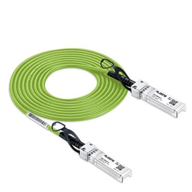 Imagem de Alwong Cabo de conexão direta (DAC) verde 3m/9,84 pés 10G SFP+, cabo Twinax passivo, 10GBASE- SFP+ para conector SFP+, para Cisco SFP-H10GB-CU3M, Ubiquiti, Arista, D-Link, Mikrotik, Netgear, etc.