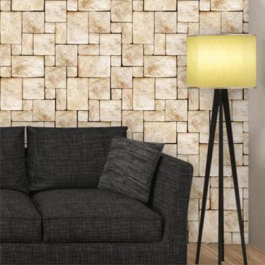 Imagem de Papel de Parede Pedras Rústica em tons de Bege 250 - Inove Papéis de P