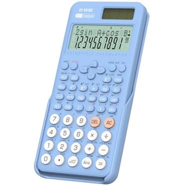 Imagem de Calculadora Científica ROATEE 991ES, 401 Funções, Energia solar, Bateria Recarregável, Dobrável, Portátil, Capa Deslizante, Visor em 2 Linhas, para Estudantes e Professores, Azul