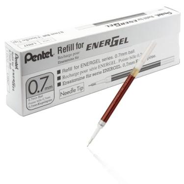 Imagem de Pentel Recarga De Tinta Para Caneta De Gel Líquido Com Ponta De Agulha Energel 0.7 Mm Embalagem Com 12. Tinta Vermelha (Lrn7-B-12) 12 Unidades (Pacote Com 1) Caneta Vermelha