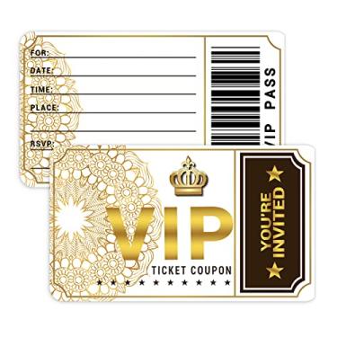 Imagem de 20 convites de festa de aniversário com design frente e verso com envelopes, convites de festa VIP de filme, convites de festa de chá de bebê, lembrancinhas de suprimentos (ouro branco)