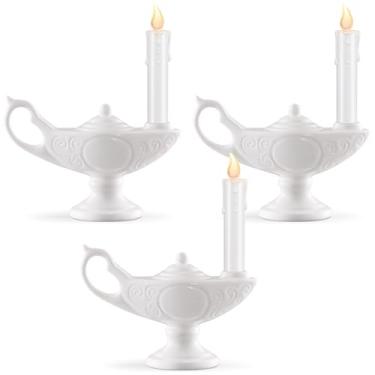 Imagem de Teenyyou 3 peças de lâmpada de graduação de enfermeira alimentada por bateria (pilhas não incluídas) vela de LED para presente da semana dos enfermeiros (branco completo, pequeno)