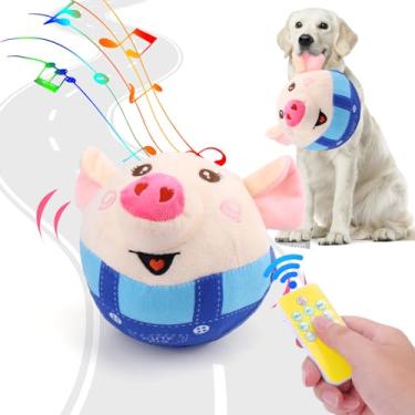 Imagem de BABORUI Brinquedos interativos para cães com controle remoto, brinquedos de cachorro saltando com modos de gravação e música, brinquedos recarregáveis para mastigar cães em movimento para cães