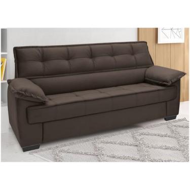 Imagem de Sofá 3 Lugares Suéde Lisboa Linoforte, Café, 3 lugares
