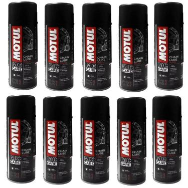 Imagem de Kit Com 10 Lubrificantes Corrente Moto Bike Motul C2 Chain Lube Road 200Ml