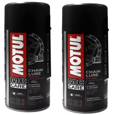 Imagem de Kit Com 2 Lubrificantes Corrente Moto Bike Motul C2 Chain Lube Road 200Ml