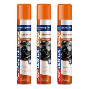 Imagem de Kit 3 Desengripante Chemicolor Orange 250ml/120g