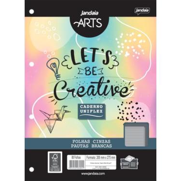 Imagem de Refil para Caderno Argolado/Fichário Univ 80 folhas Cinza c/Pauta Branca - Jandaia Arts