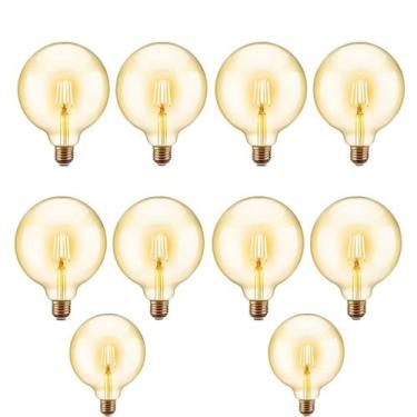 Imagem de 10 Lâmpadas Filamento Led G125 Decorativa 4w Bivolt E27 Varal Luz Retr