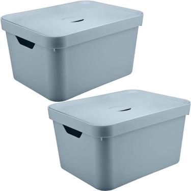 Imagem de 2 Caixas Organizadoras 32L Organizadores Brinquedo Closet OU