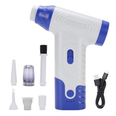 Imagem de Handheld Car Vacuum Sem Fio Air Duster 130000RPM Alta Velocidade Turbofan Blower Com ConstruíDo Em Aspirador de Pó para Teclado Computador Limpeza Do Carro (BLUE)