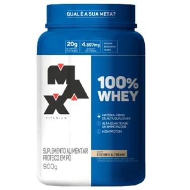 Imagem de 100% Whey (900g) Max Titanium, 1 Unidade, 900g, 900g, Cookies & Cream