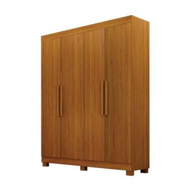 Imagem de Guarda Roupa Solteiro 4 Portas 2 Gavetas Canadá s/ Espelho com pés - L