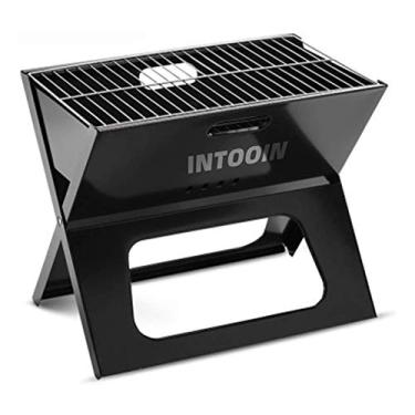 Imagem de INTOOIN Churrasqueira dobrável para piqueniques, tipo X, acampamento, carvão, churrasqueira, fogão, equipamento doméstico para acampamento ao ar livre, piquenique, cozinhar, churrasco ao ar livre
