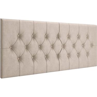 Imagem de Cabeceira Estofada Captonê Suspensa Para Cama Box Casal 1,40 Areia - C