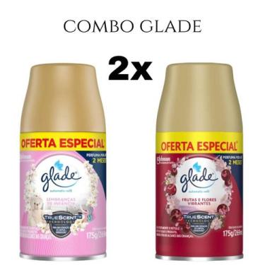 Imagem de Combo Odorizador de Ambiente Glade Refil Automatic 269ml, Rosa/Vermelh