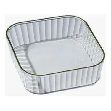 Imagem de Kit 4 Bandeja De Plástico Quadrada Transparente Multiuso - Fu Xing, Br