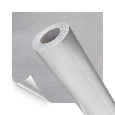 Imagem de Papel de Parede Adesivo Lavavel Laca Alto Brilho Cinza Claro 500x60cm 