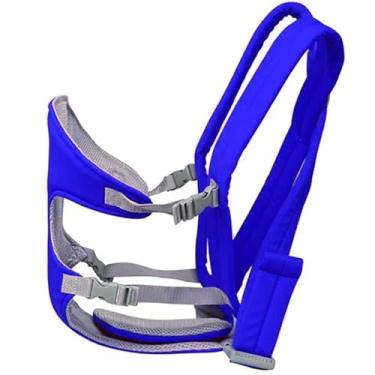 Imagem de Canguru Porta Bebê Ergonômico, 3-12 Meses, Azul, Suporta até 12kg, com Babador e Apoio de Cabeça Removíveis