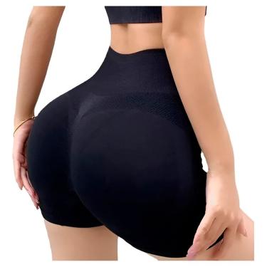 Imagem de Short Levanta Bumbum Preto S/ Costura Para Malhar Tam Único