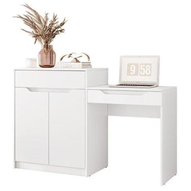 Imagem de Penteadeira Escrivaninha Trend Branco Fosco - Móveis Albatroz Branco Fosco