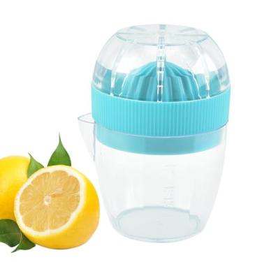 Imagem de Espremedor de limão | Espremedor manual pequeno com copo medidor e coador - espremedor de frutas, espremedor de frutas cítricas, utensílios de cozinha portáteis para viagens em casa
