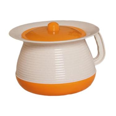 Imagem de harayaa Vaso sanitário Spittoon Potty Mictório Fácil de Limpar Multiuso Portátil com Tampa Pote de Câmara para Banheiro Interior Quarto Homens, Laranja