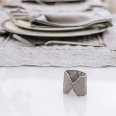 Imagem de Plumasul Porta Guardanapo Bella Mesa 100% Algodão Cetim 400 fios - Cor Cinza