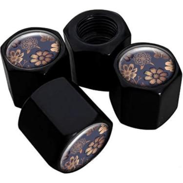 Imagem de Tampas de haste de válvula de pneu de metal, pacote com 4, tampas de haste de roda de carro, tampas de válvula de ar universais de alumínio para carros, caminhões, SUVs, bicicletas, motocicletas