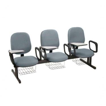 Imagem de Cadeira Em Longarina Para Escolas Linha Uno Cinza - DESIGN OFFICE MÓVE