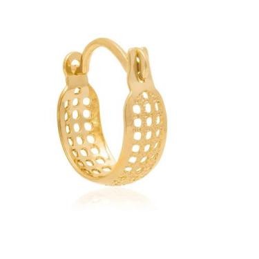 Imagem de Brinco Argola Rommanel 1,4cm Pequenos Quadrado Vazado 523179