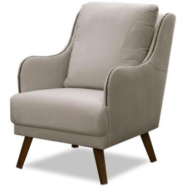 Imagem de Poltrona Decorativa Sarah Veludo Bege - KONFORT MÓVEIS